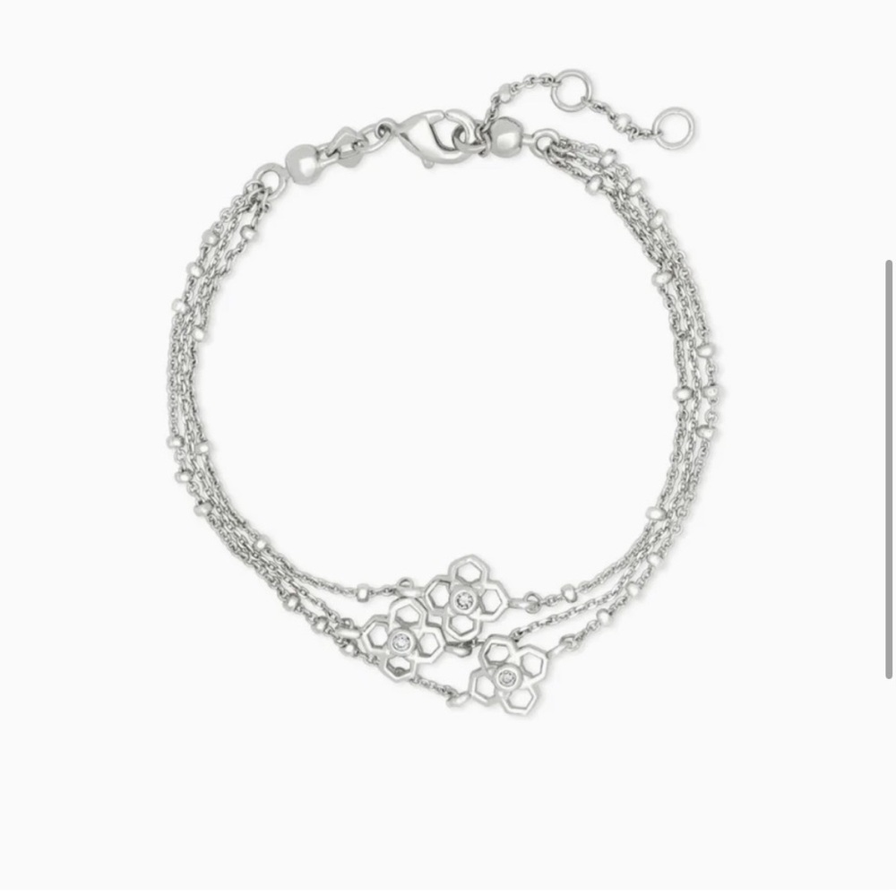 NEW KENDRA SCOTT Rue Multi Strand Bracelet In‎ Silver
